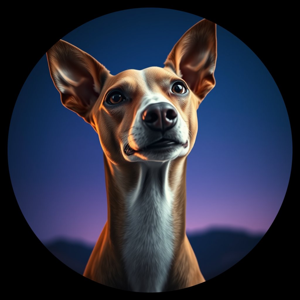 Cosmic medallion portrait of PFZ10G05_PFZ10G05, a Italian Greyhound