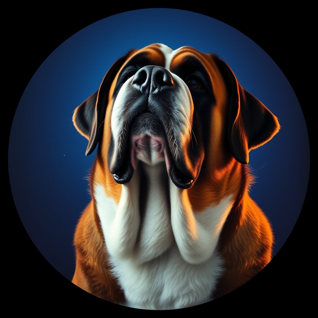 Cosmic medallion portrait of PFZ10G07_PFZ10G07, a Saint Bernard