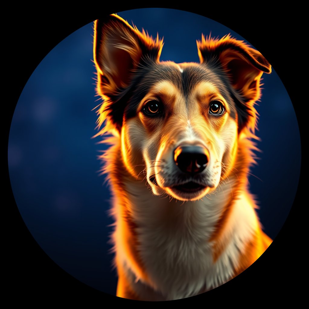 Cosmic medallion portrait of PFZ10G10_PFZ10G10, a Collie