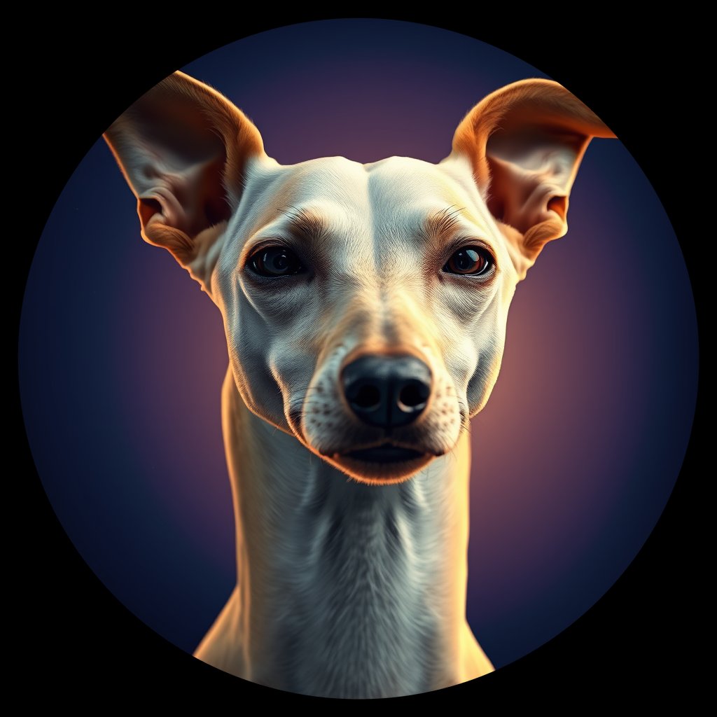 Cosmic medallion portrait of PFZ10H05_PFZ10H05, a Italian Greyhound