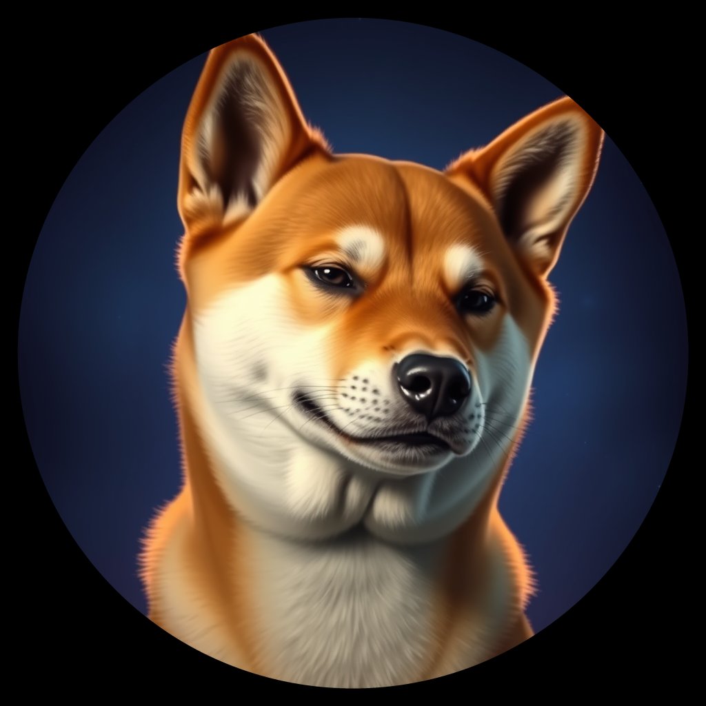 Cosmic medallion portrait of PFZ10H08_PFZ10H08, a Shiba Inu