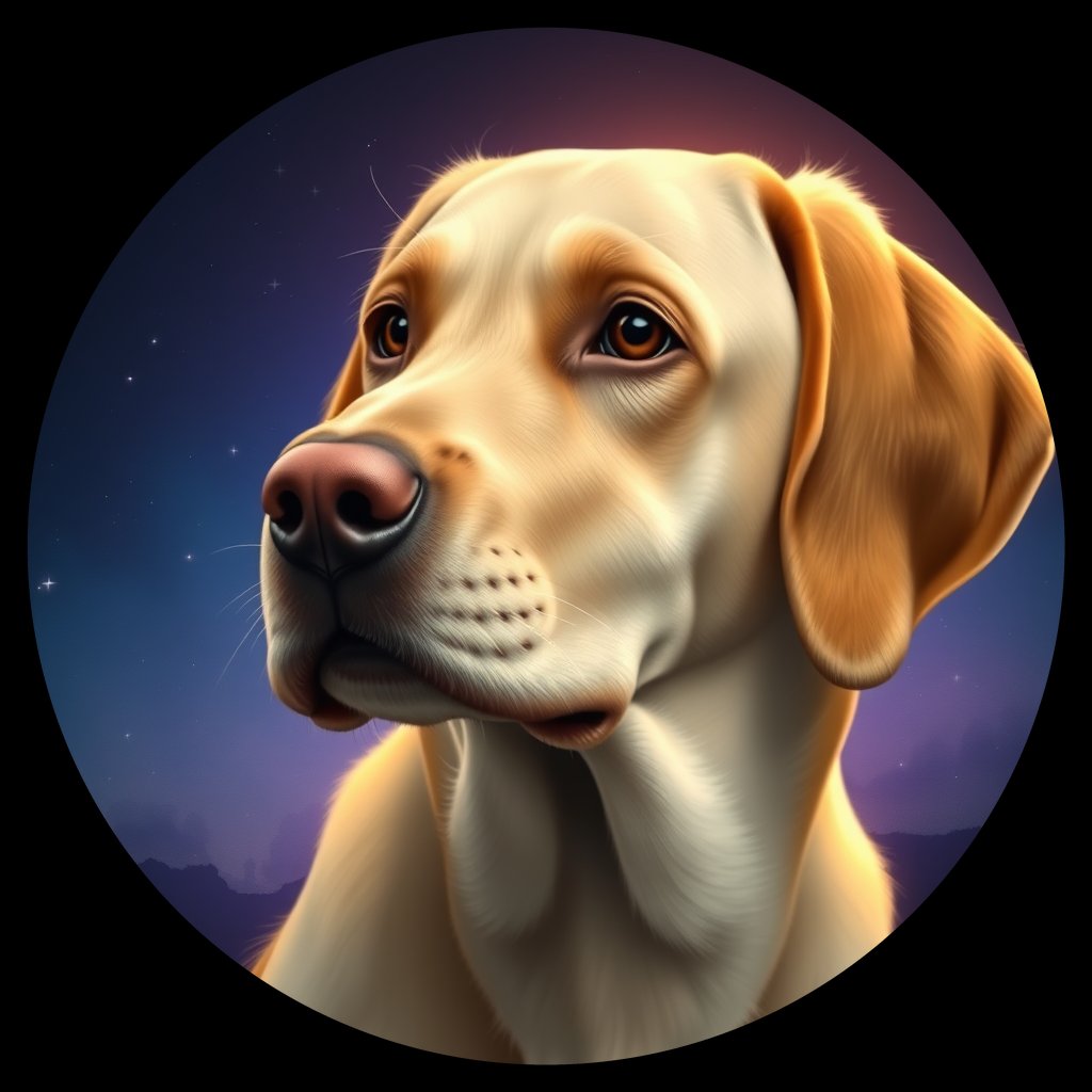 Cosmic medallion portrait of PFZ11A09_PFZ11A09, a Chesapeake Bay Retriever