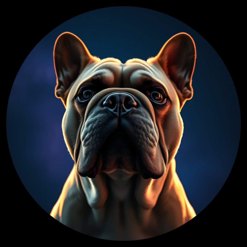 Cosmic medallion portrait of PFZ11B03_PFZ11B03, a Bulldog
