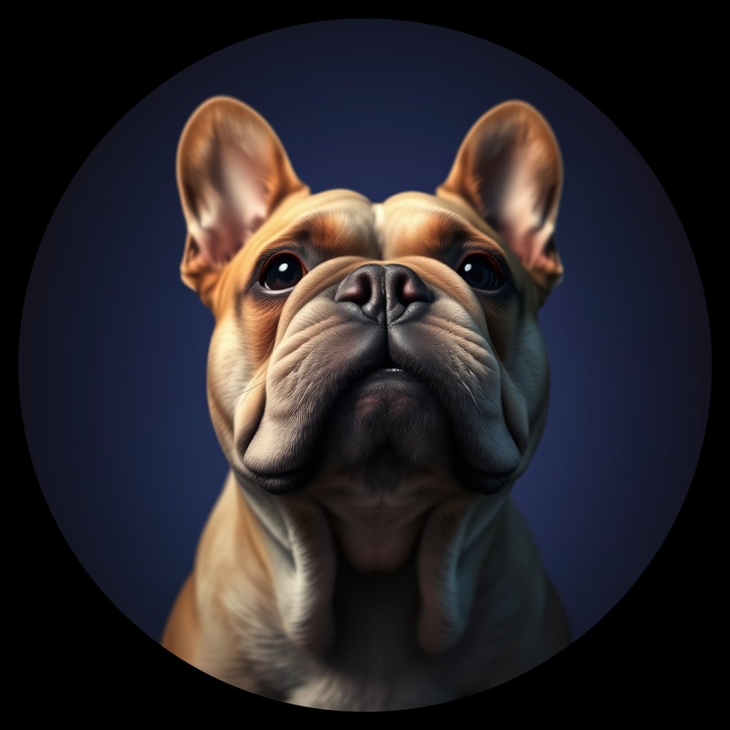 Cosmic medallion portrait of PFZ11C12_PFZ11C12, a Bulldog