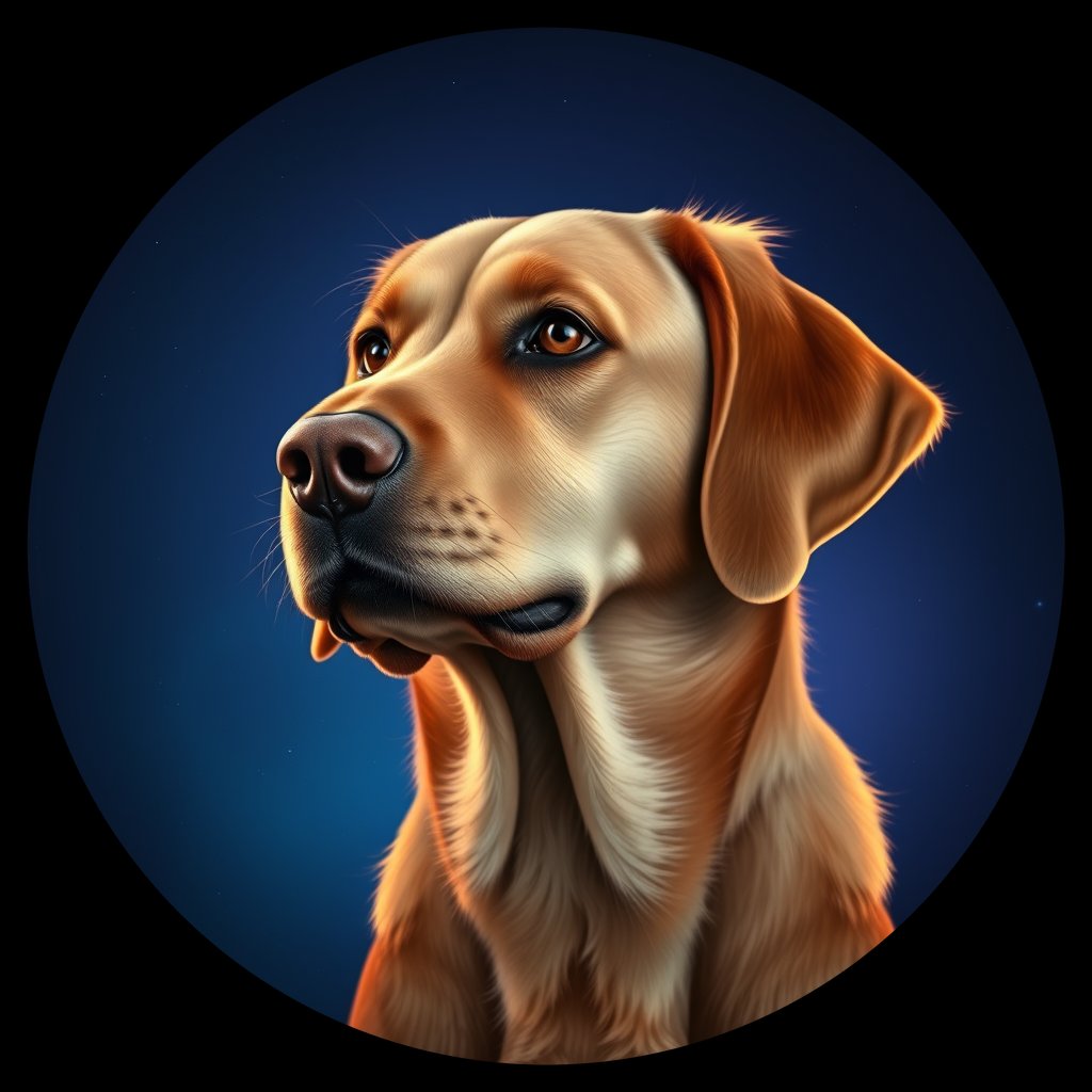 Cosmic medallion portrait of PFZ11D11_PFZ11D11, a Chesapeake Bay Retriever