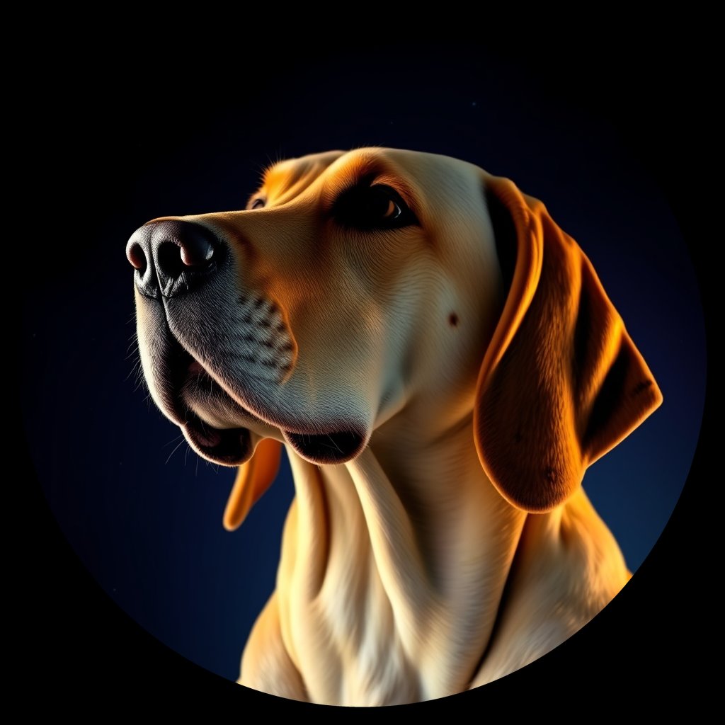 Cosmic medallion portrait of PFZ11D12_PFZ11D12, a Bloodhound
