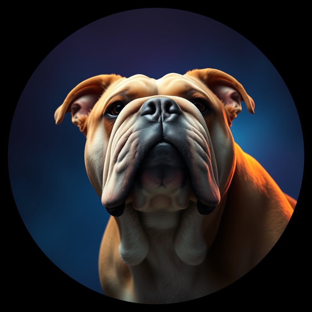 Cosmic medallion portrait of PFZ11E10_PFZ11E10, a Bulldog
