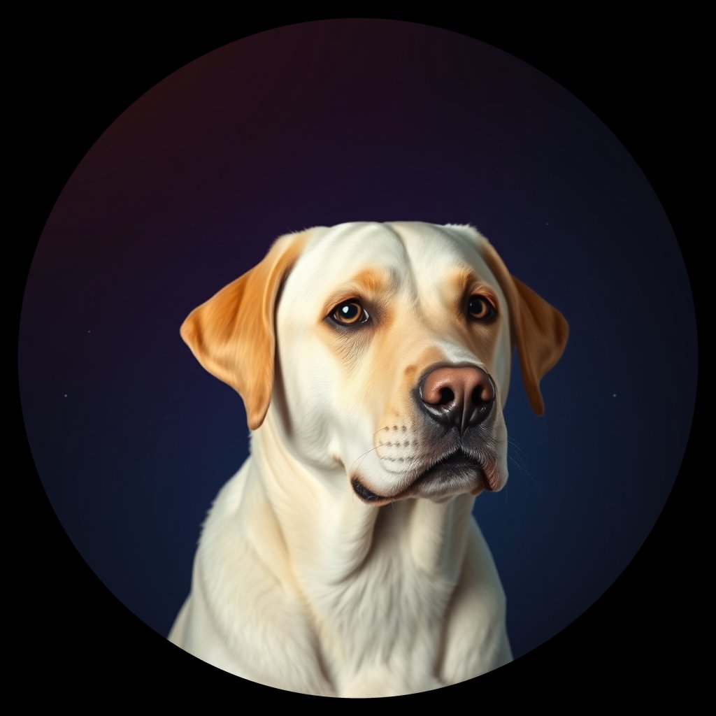 Cosmic medallion portrait of PFZ11F01_PFZ11F01, a Labrador Retriever