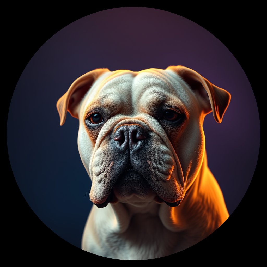 Cosmic medallion portrait of PFZ11F06_PFZ11F06, a Bulldog