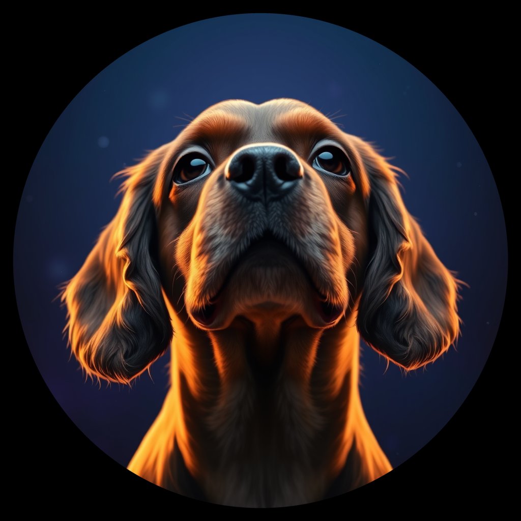 Cosmic medallion portrait of PFZ11G02_PFZ11G02, a English Cocker Spaniel