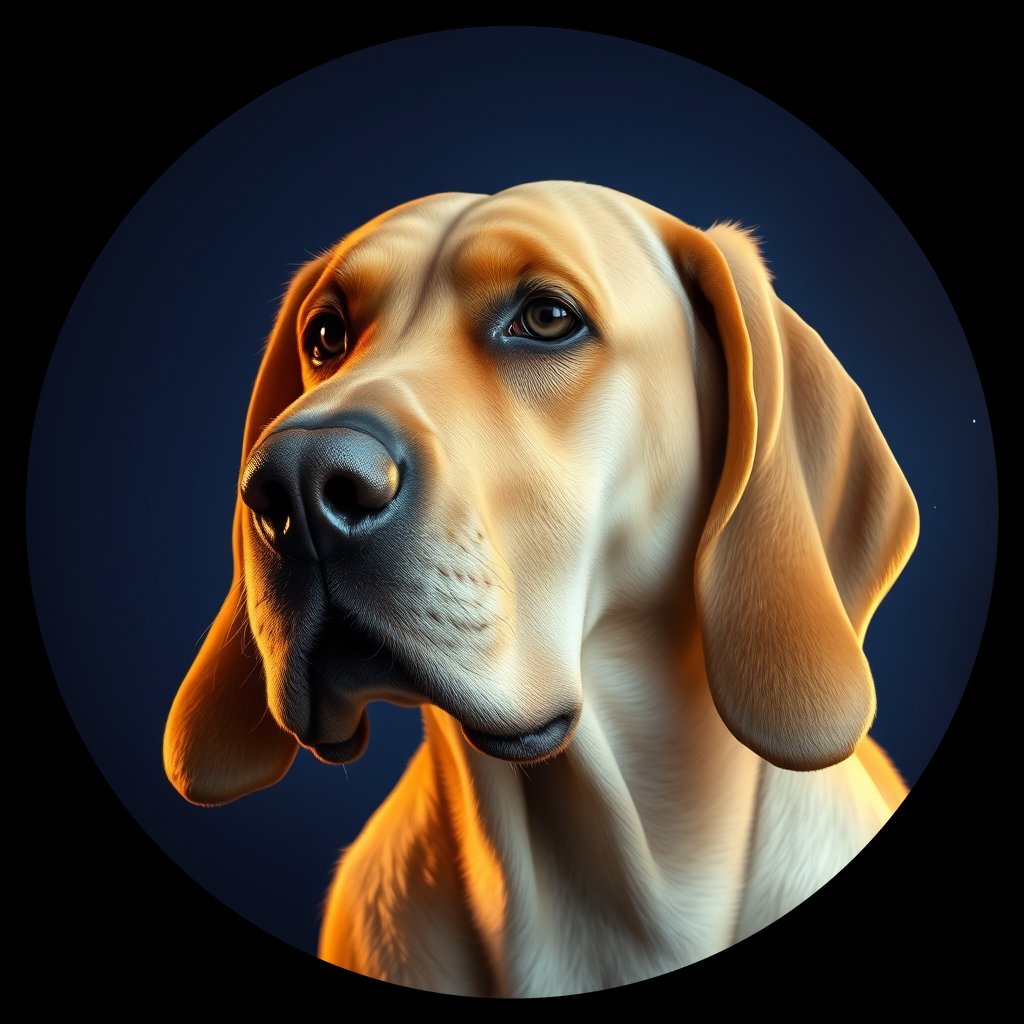 Cosmic medallion portrait of PFZ11H12_PFZ11H12, a Bloodhound