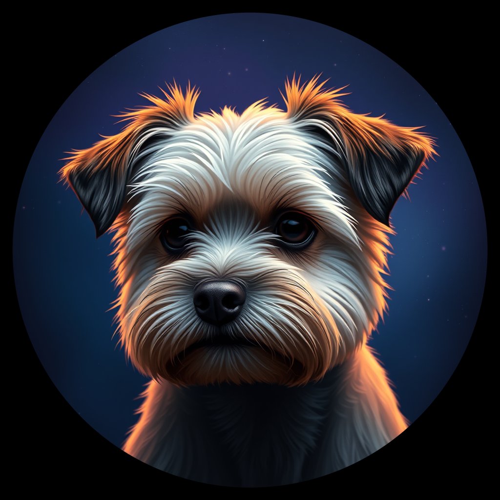 Cosmic medallion portrait of PFZ12A09_PFZ12A09, a Havanese