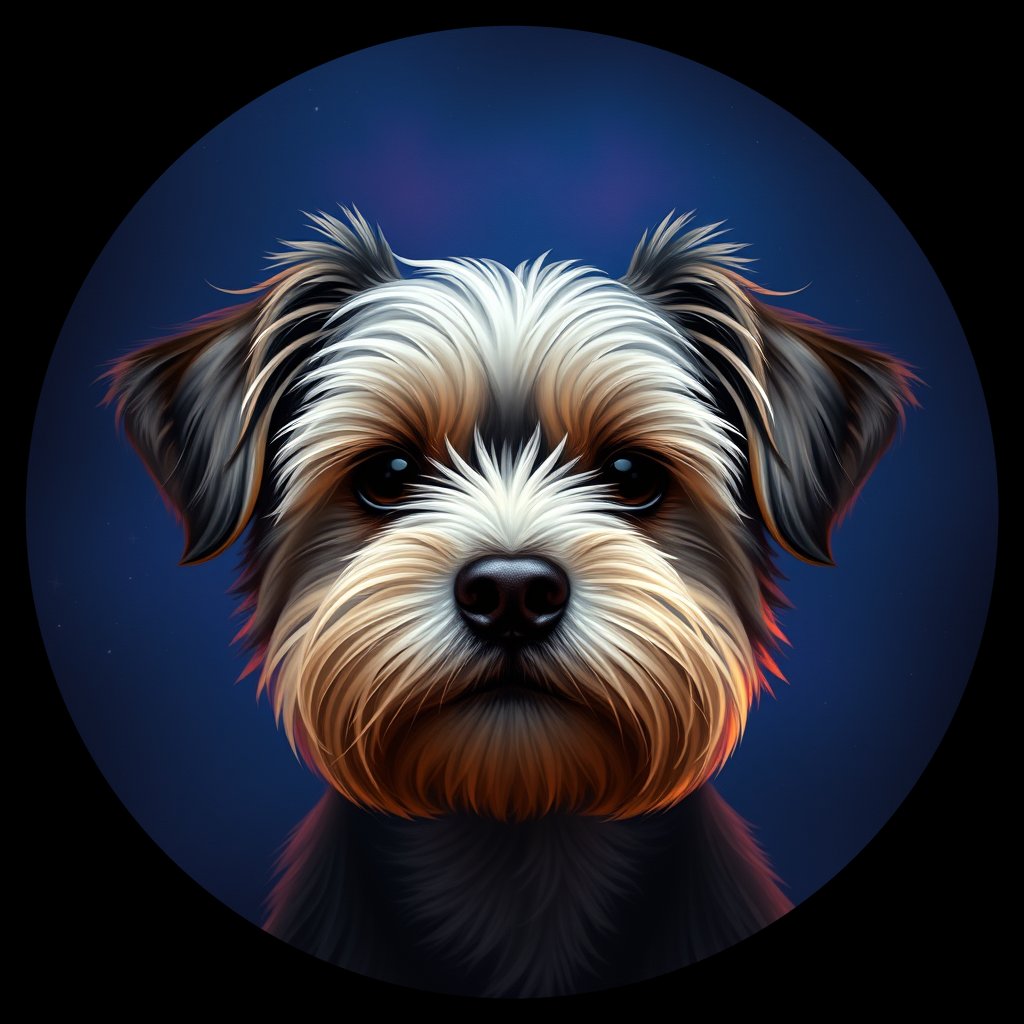 Cosmic medallion portrait of PFZ12B09_PFZ12B09, a Havanese