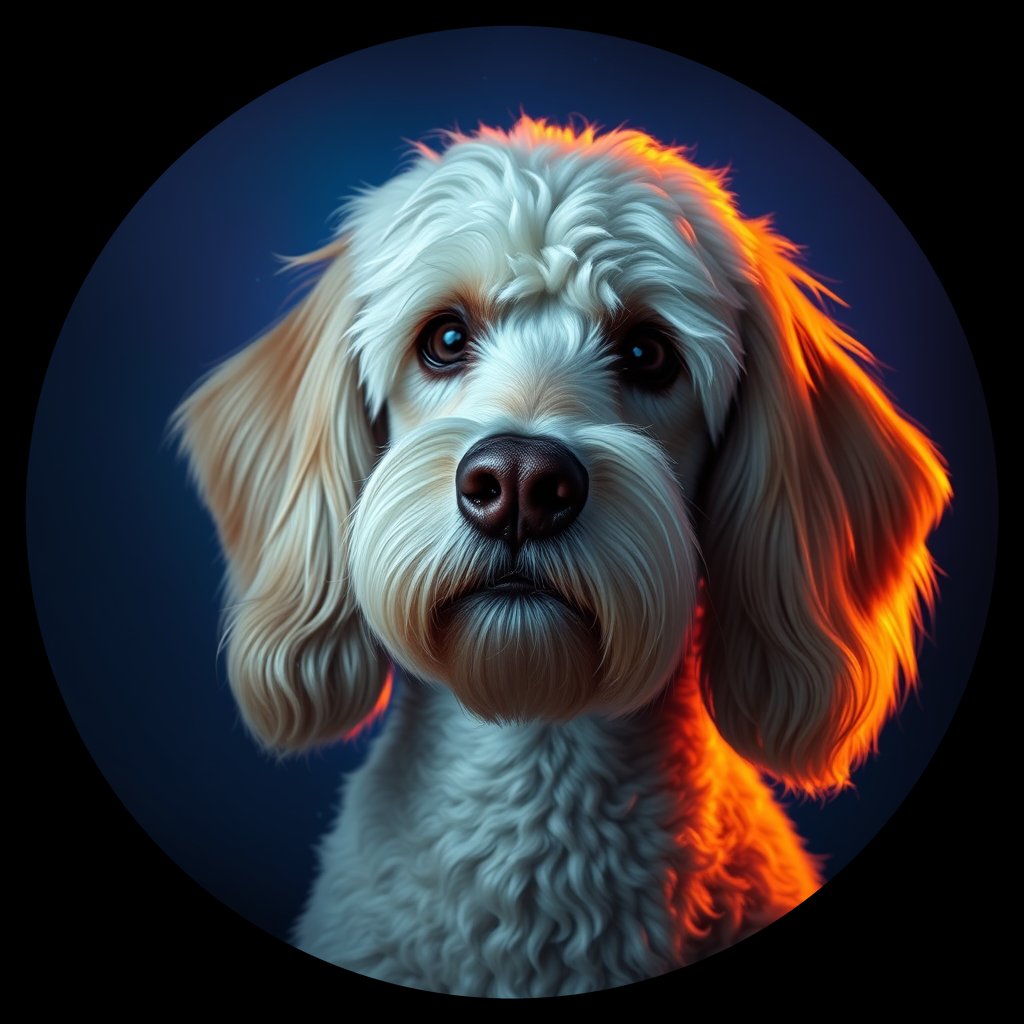 Cosmic medallion portrait of PFZ12C04_PFZ12C04, a Poodle