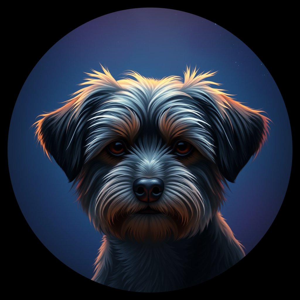 Cosmic medallion portrait of PFZ12C09_PFZ12C09, a Havanese