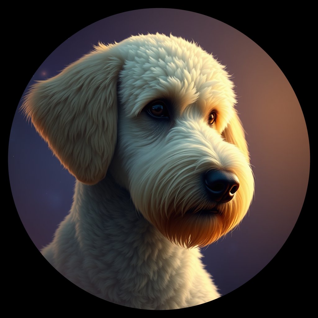 Cosmic medallion portrait of PFZ12D04_PFZ12D04, a Poodle