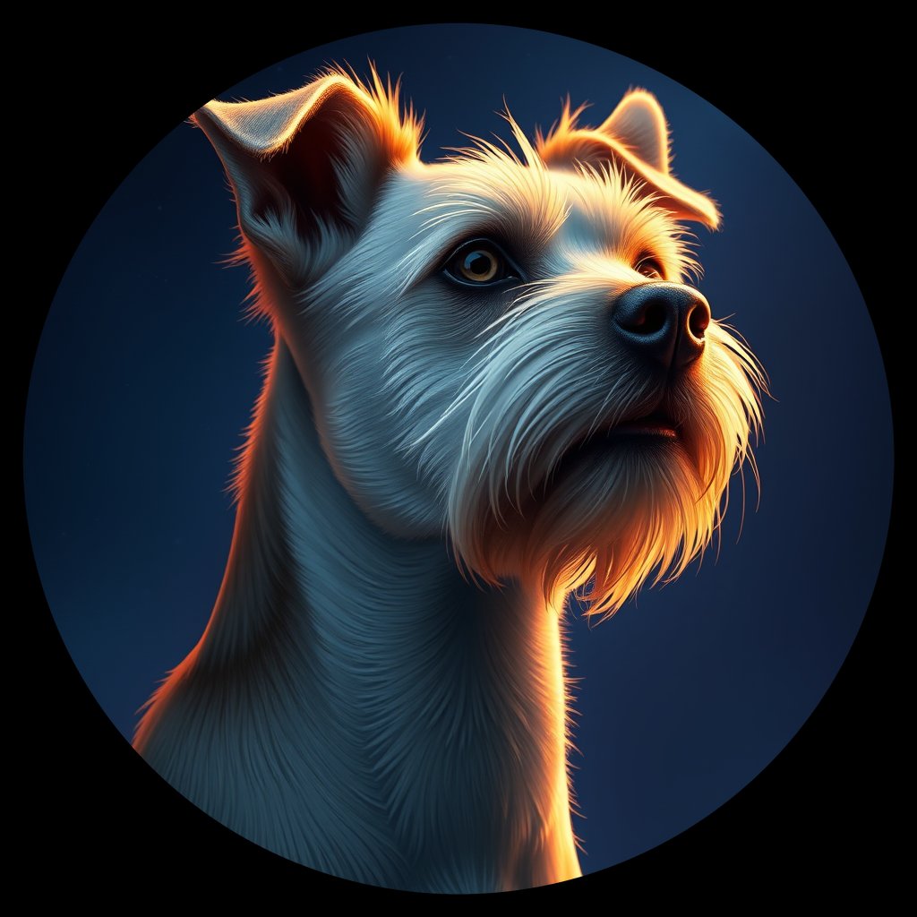 Cosmic medallion portrait of PFZ12D05_PFZ12D05, a Fox Terrier Wire