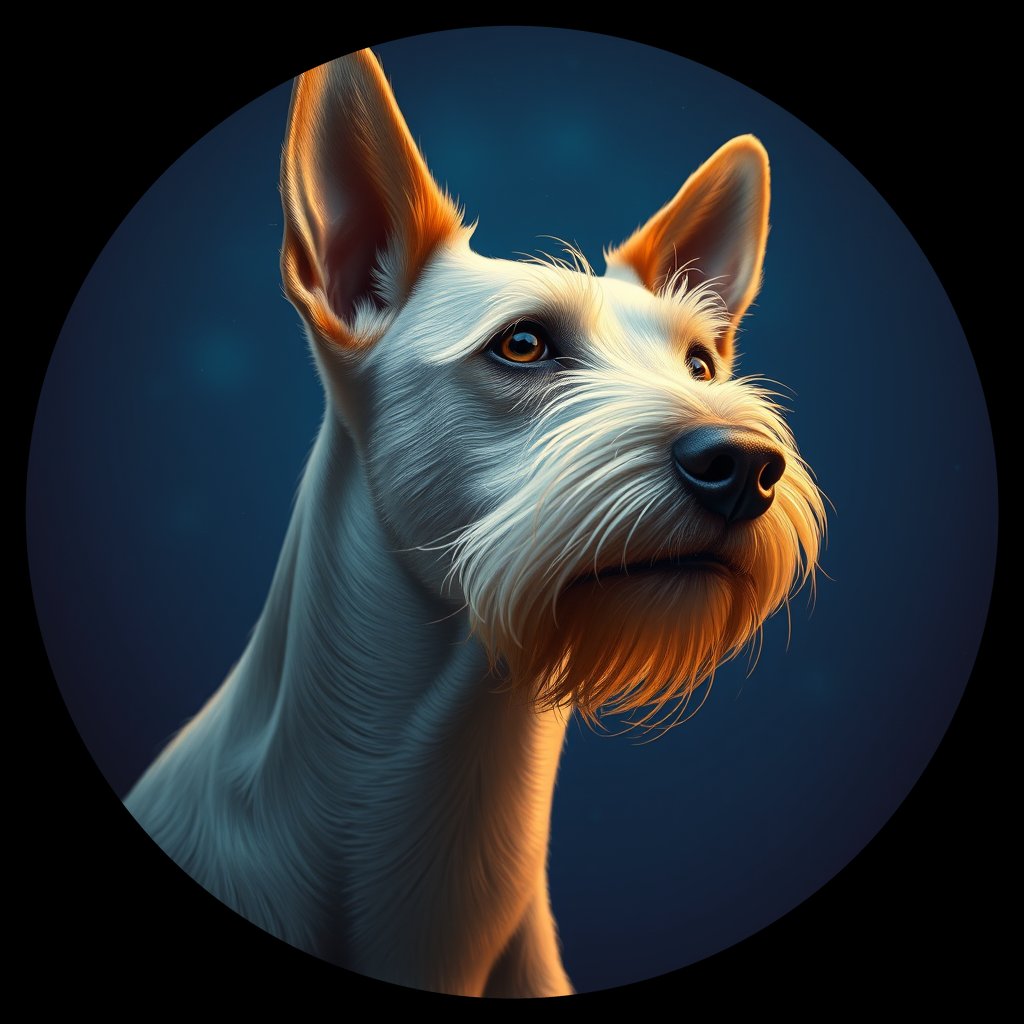 Cosmic medallion portrait of PFZ12E06_PFZ12E06, a Fox Terrier Wire