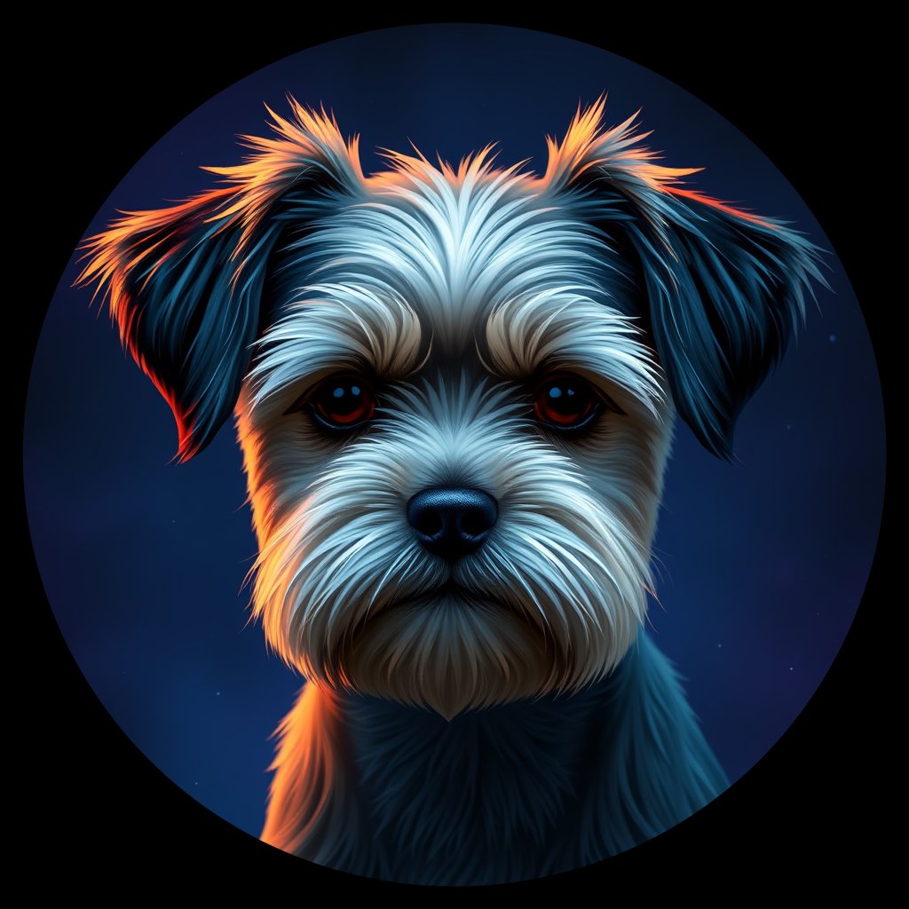 Cosmic medallion portrait of PFZ13A04_PFZ13A04, a Havanese