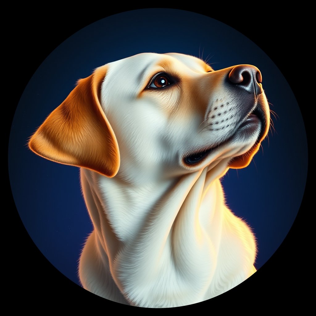Cosmic medallion portrait of PFZ13A08_PFZ13A08, a Labrador Retriever