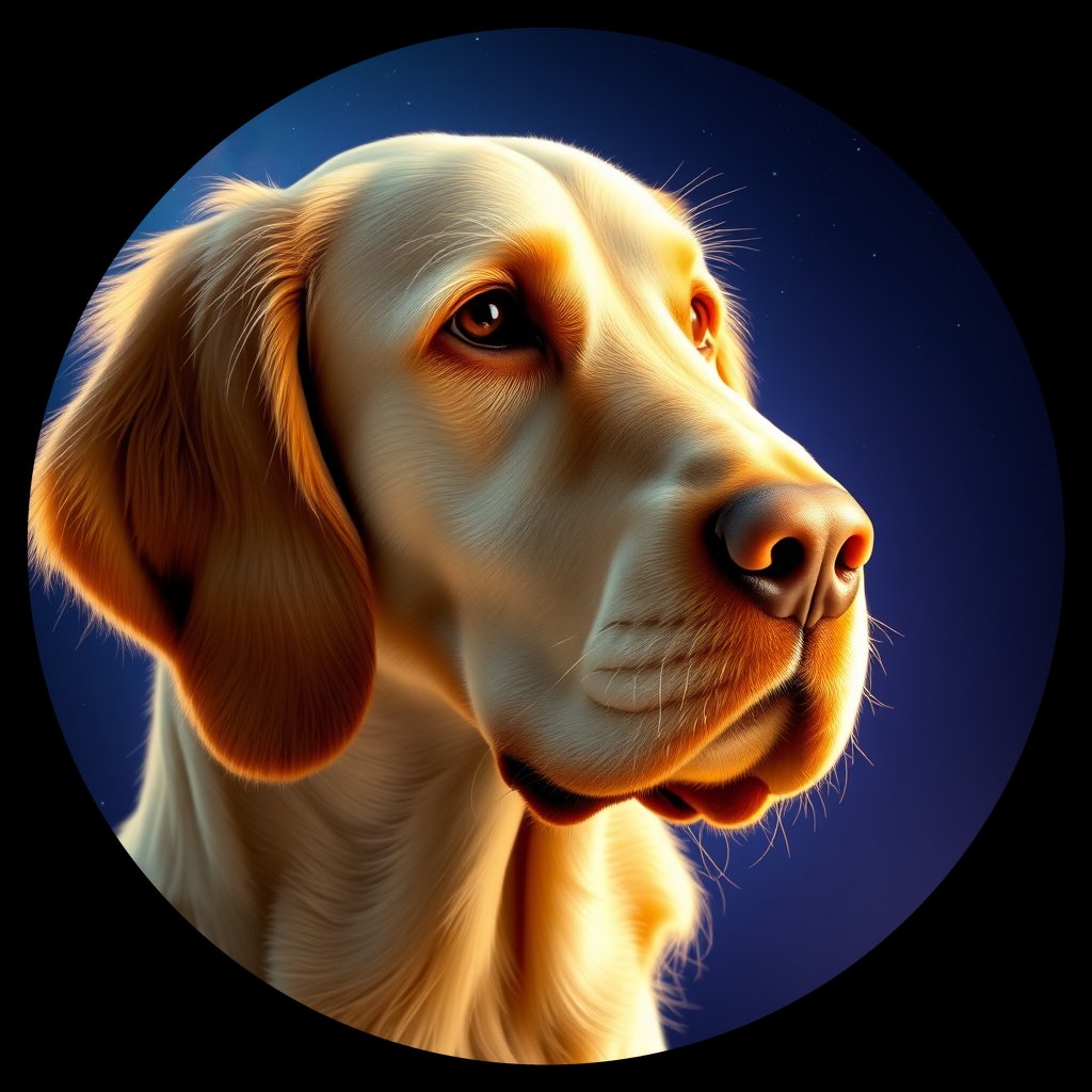 Cosmic medallion portrait of PFZ13A10_PFZ13A10, a Irish Setter