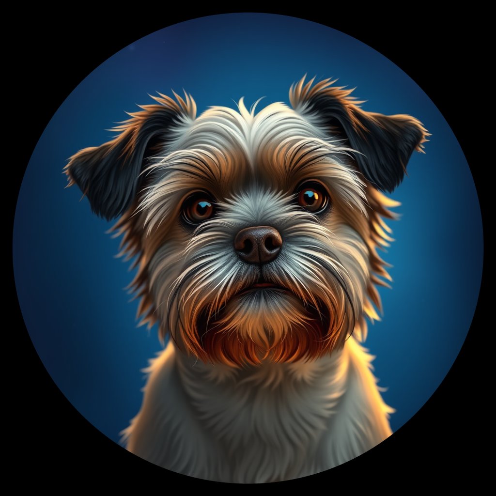 Cosmic medallion portrait of PFZ13B04_PFZ13B04, a Havanese