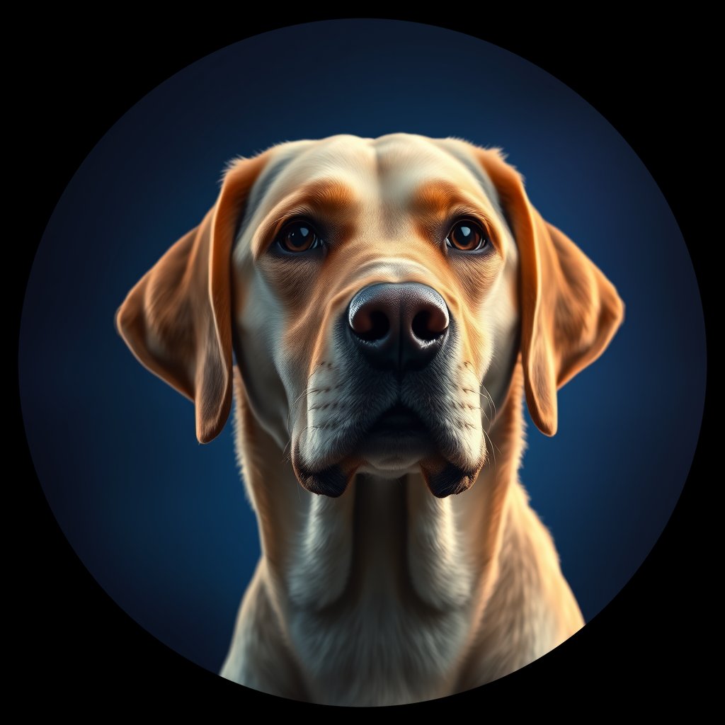 Cosmic medallion portrait of PFZ13B07_PFZ13B07, a Labrador Retriever