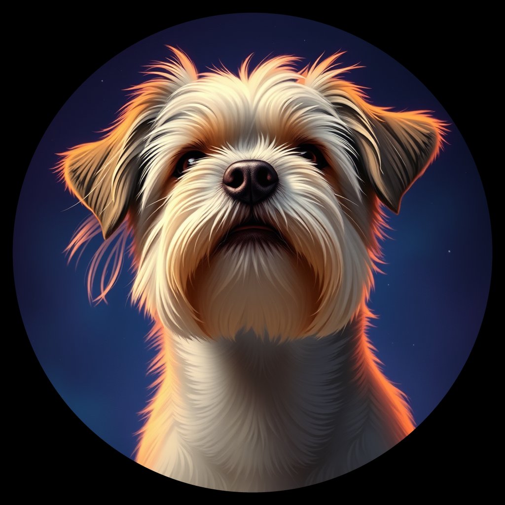 Cosmic medallion portrait of PFZ13C03_PFZ13C03, a Havanese