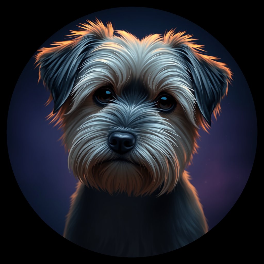 Cosmic medallion portrait of PFZ13C04_PFZ13C04, a Havanese