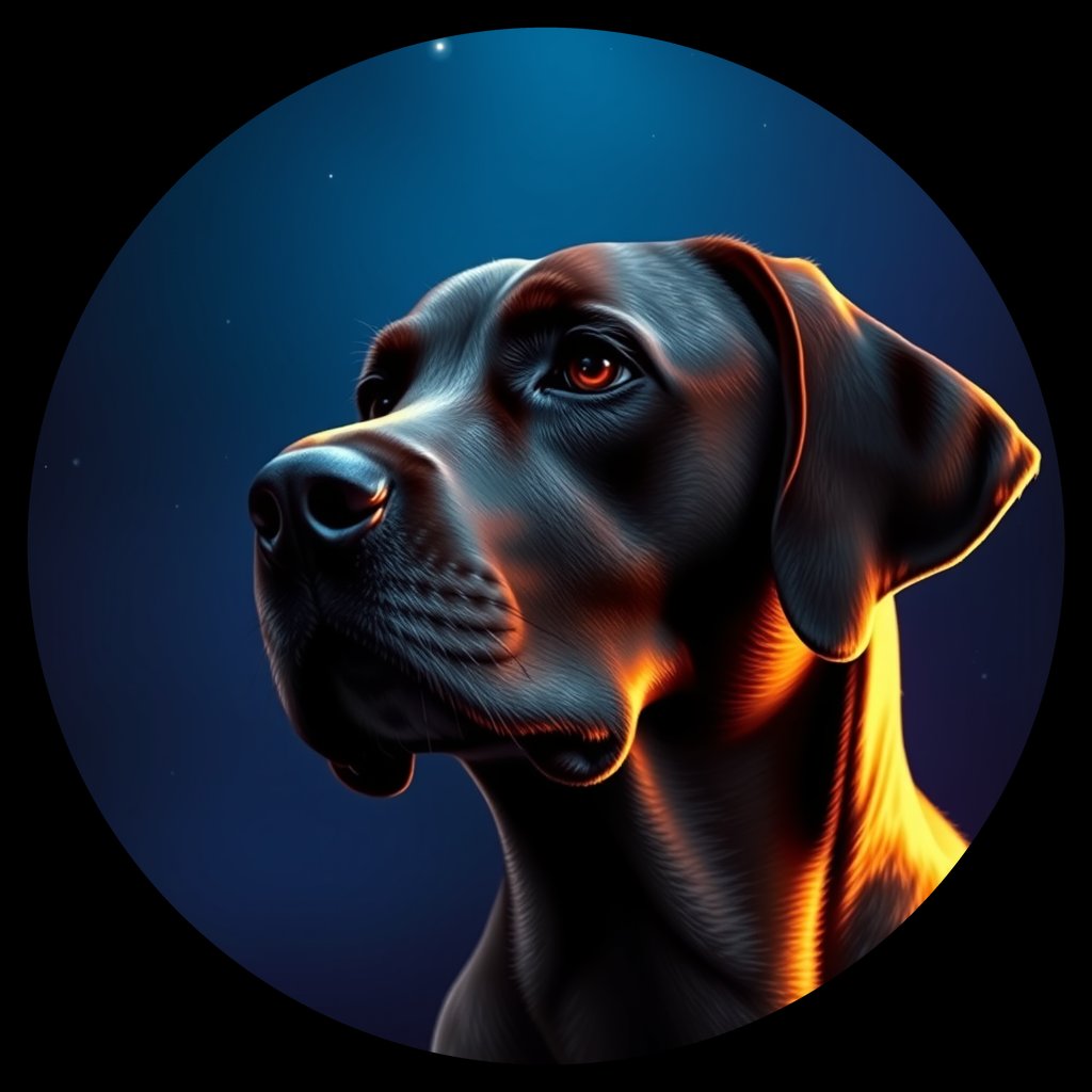 Cosmic medallion portrait of PFZ13C07_PFZ13C07, a Labrador Retriever