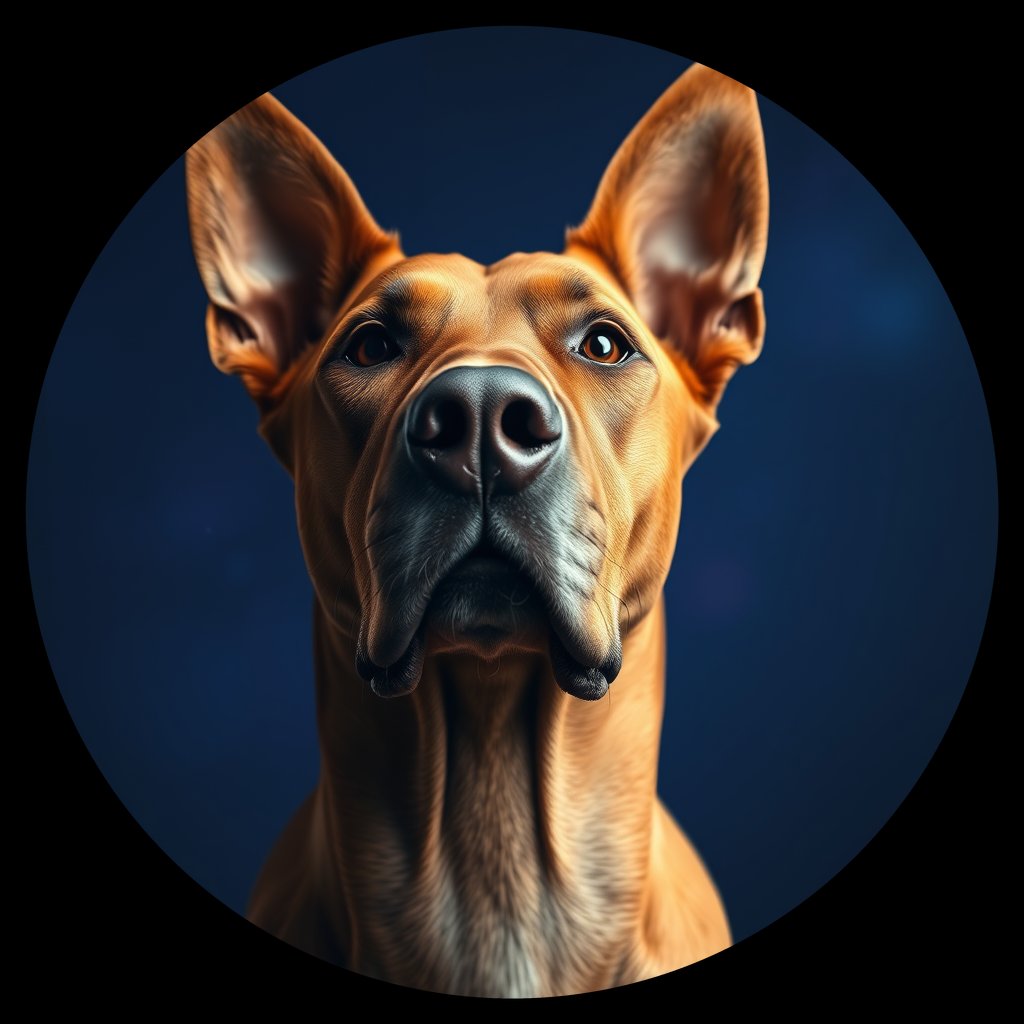 Cosmic medallion portrait of PFZ13C11_PFZ13C11, a Rhodesian Ridgeback