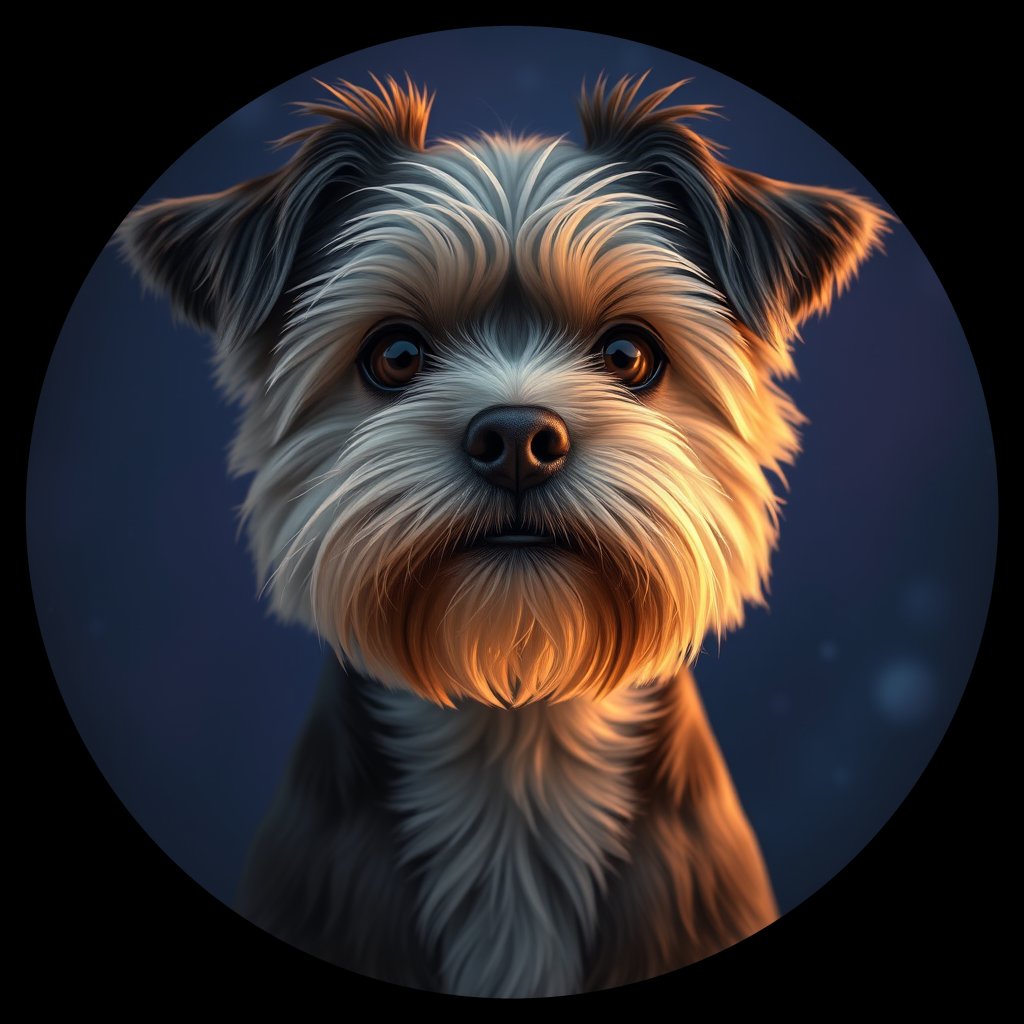 Cosmic medallion portrait of PFZ13E03_PFZ13E03, a Havanese
