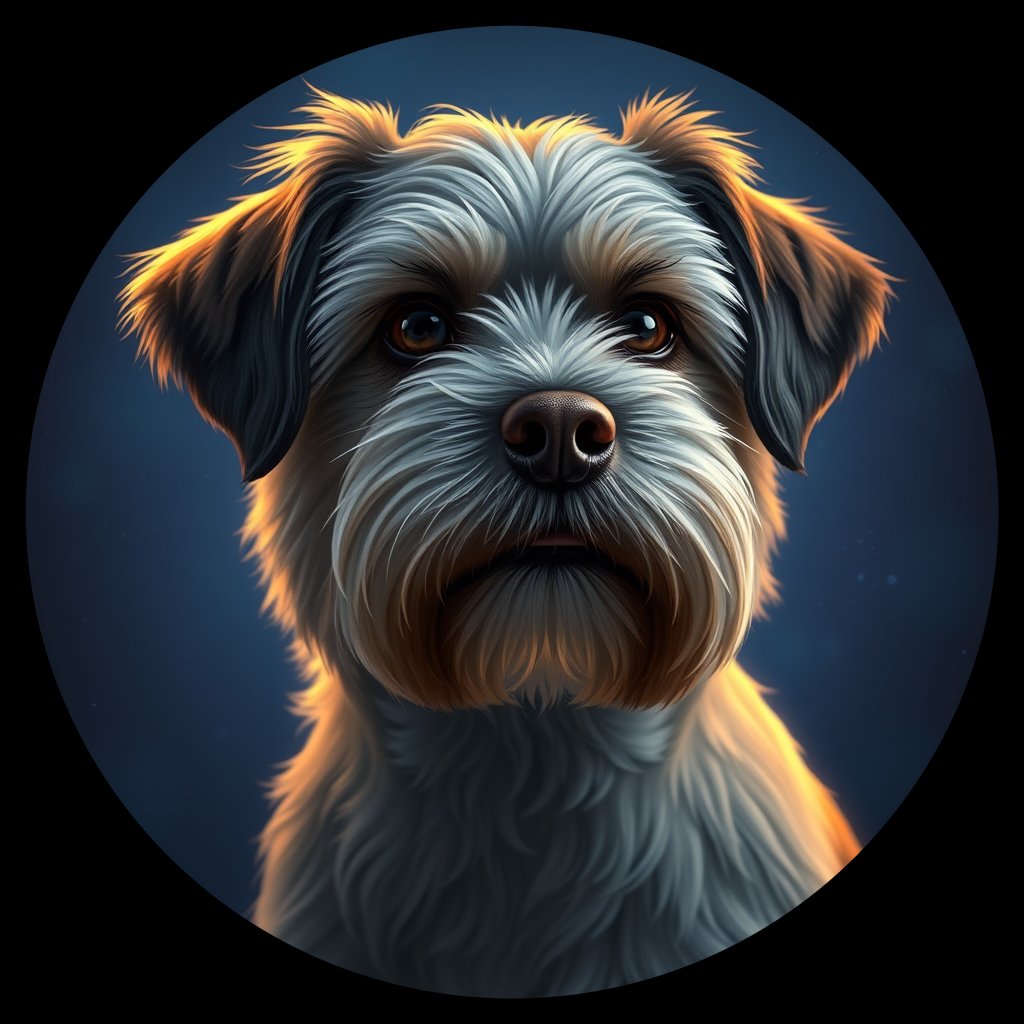 Cosmic medallion portrait of PFZ13E04_PFZ13E04, a Havanese
