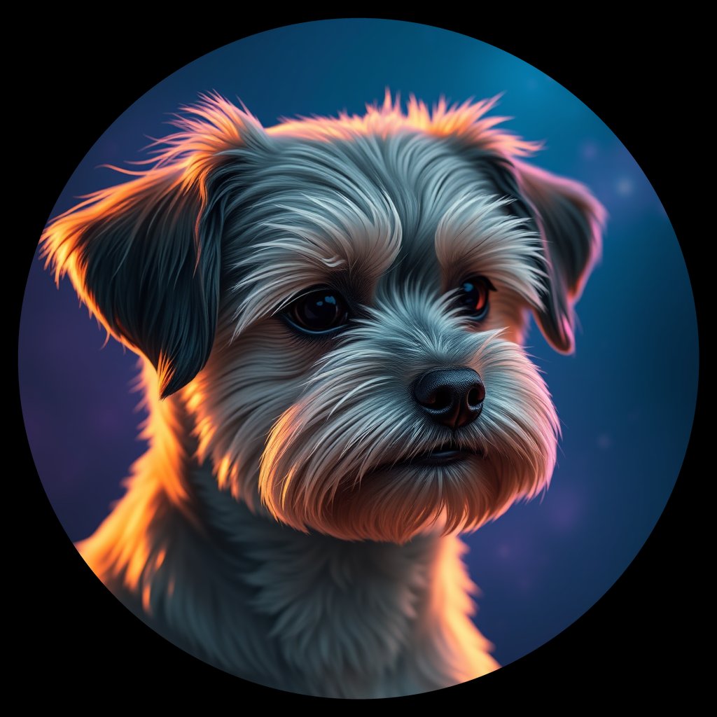 Cosmic medallion portrait of PFZ13F04_PFZ13F04, a Havanese