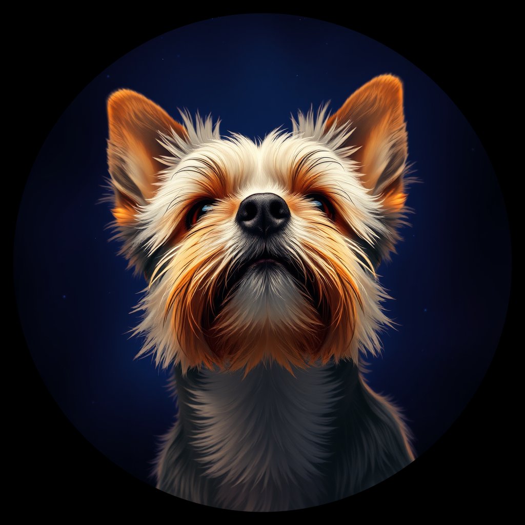 Cosmic medallion portrait of PFZ13G03_PFZ13G03, a Havanese