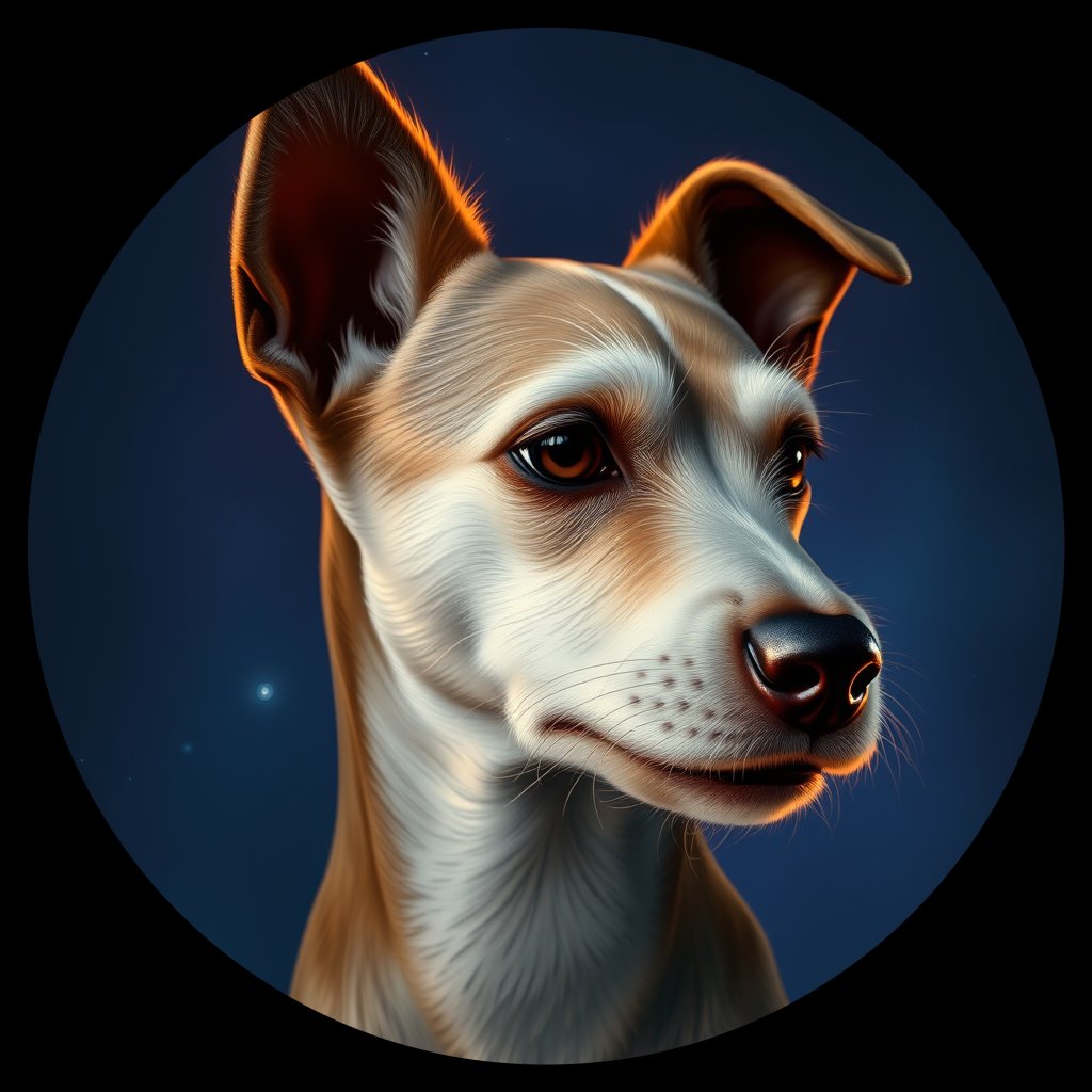 Cosmic medallion portrait of PFZ13G08_PFZ13G08, a Fox Terrier Wire