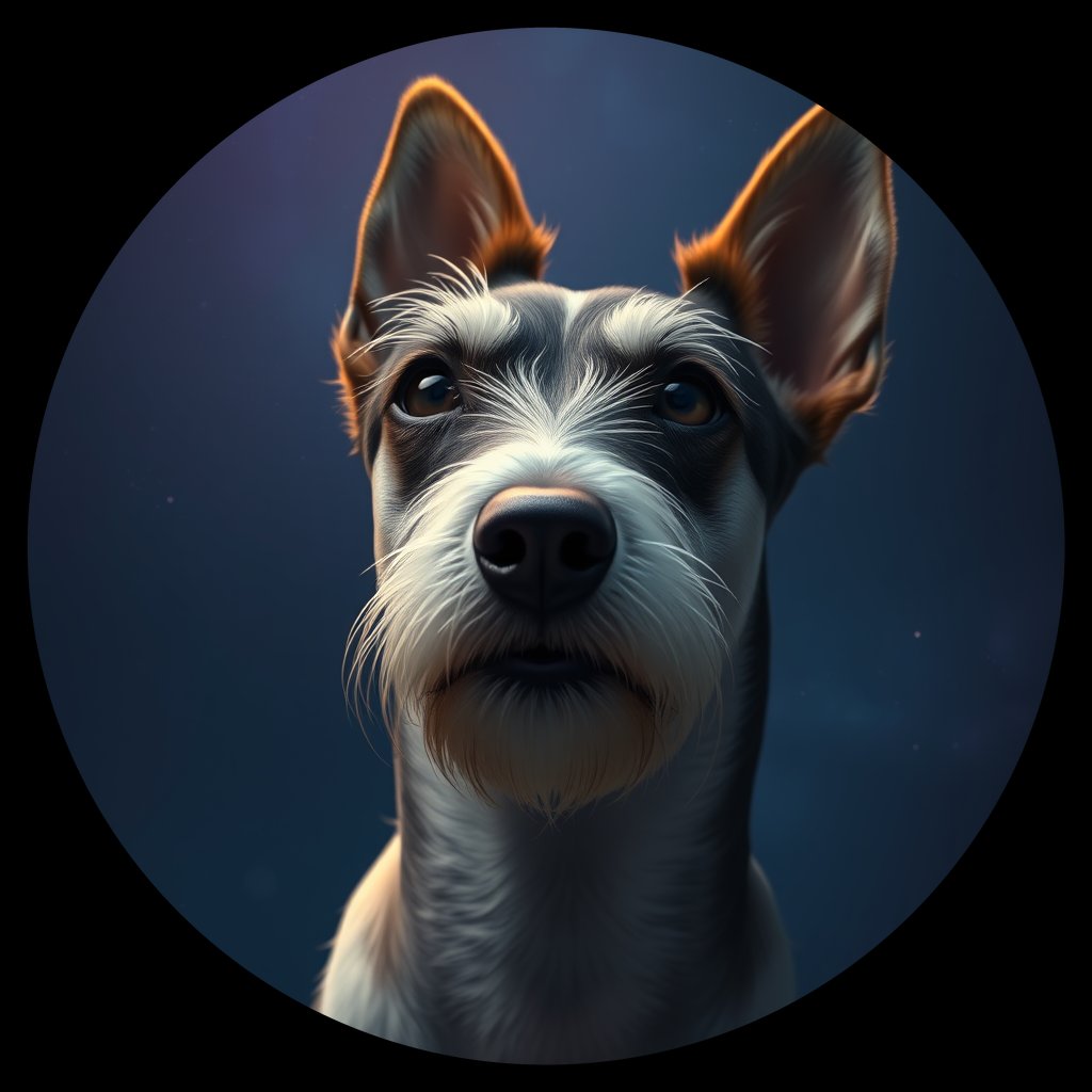 Cosmic medallion portrait of PFZ13G09_PFZ13G09, a Fox Terrier Wire