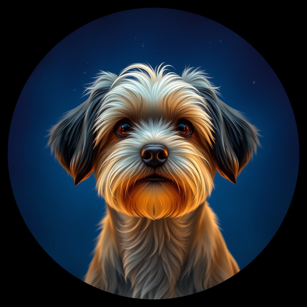 Cosmic medallion portrait of PFZ13H03_PFZ13H03, a Havanese