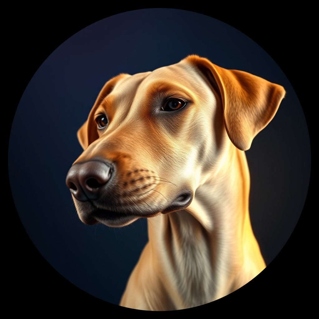 Cosmic medallion portrait of PFZ13H11_PFZ13H11, a Rhodesian Ridgeback