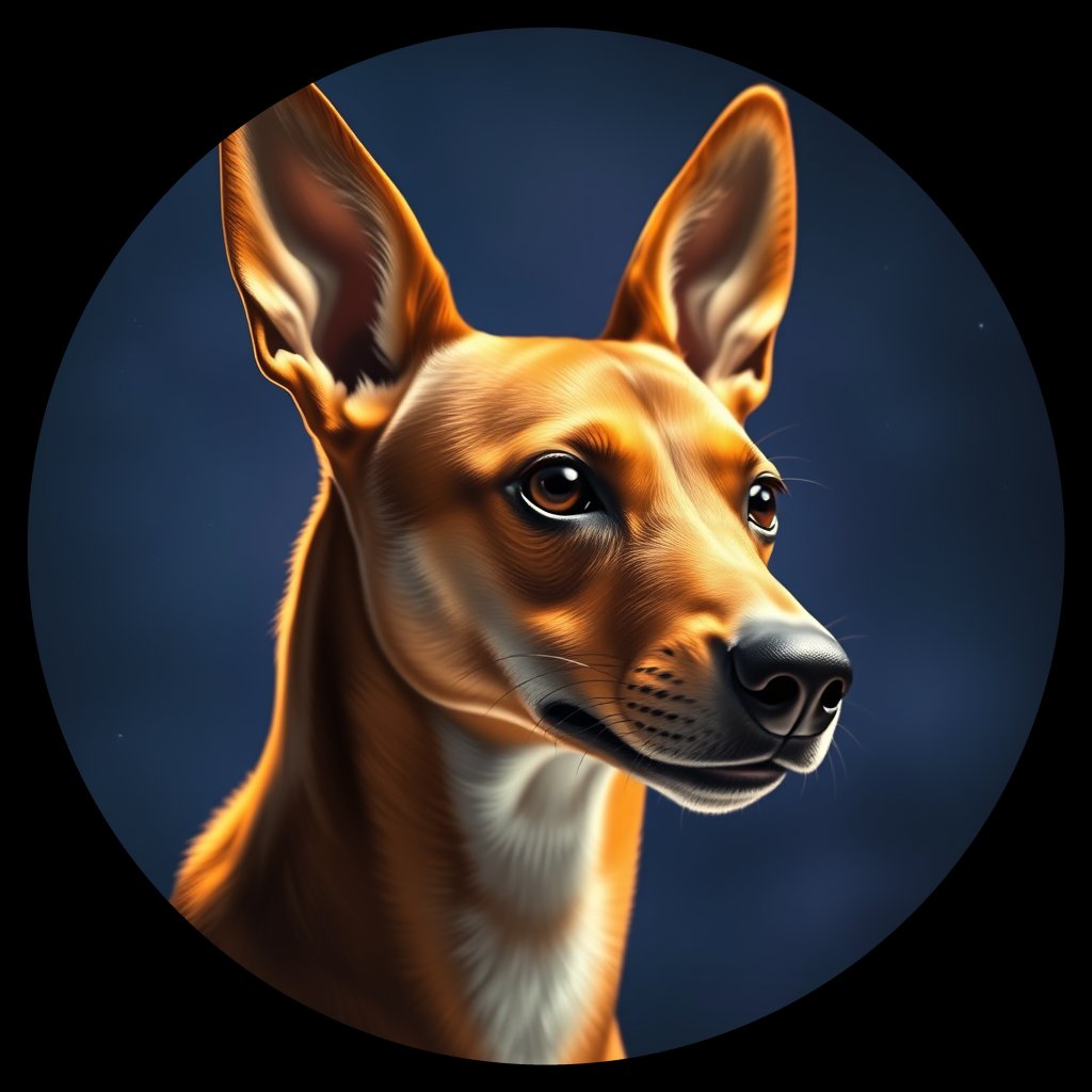 Cosmic medallion portrait of PFZ14A07_PFZ14A07, a Basenji