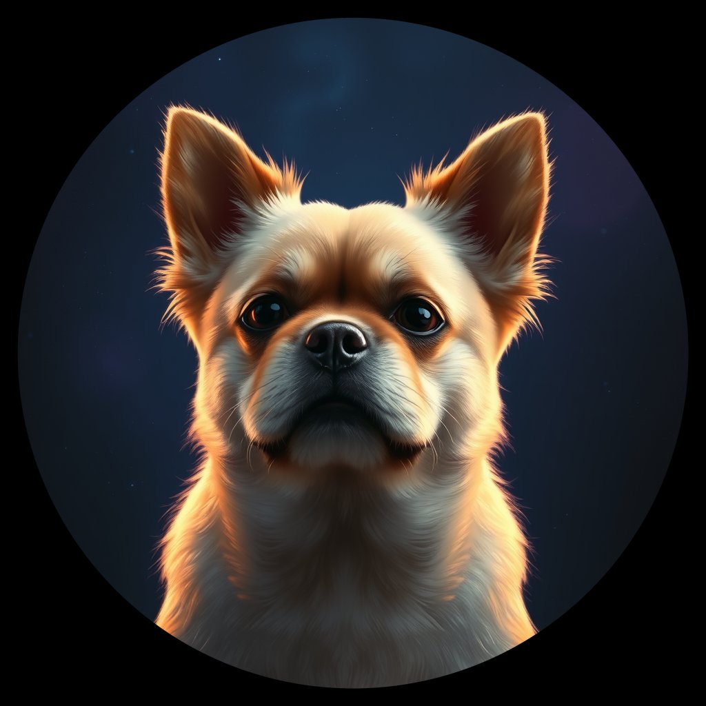 Cosmic medallion portrait of PFZ14C01_PFZ14C01, a Pekingese