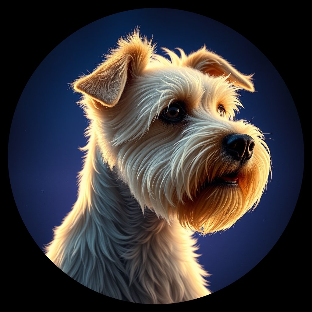 Cosmic medallion portrait of PFZ14C02_PFZ14C02, a Soft Coated Wheaten Terrier