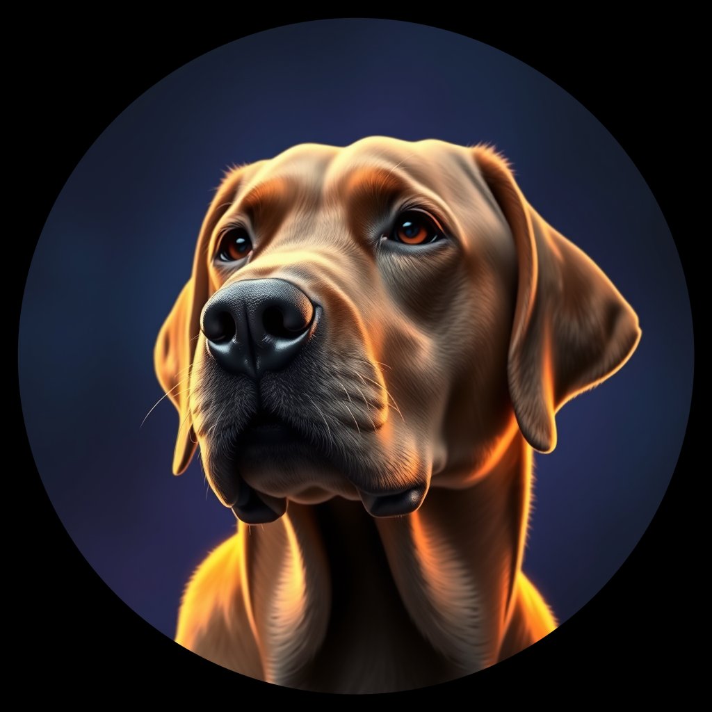 Cosmic medallion portrait of PFZ14C04_PFZ14C04, a Labrador Retriever