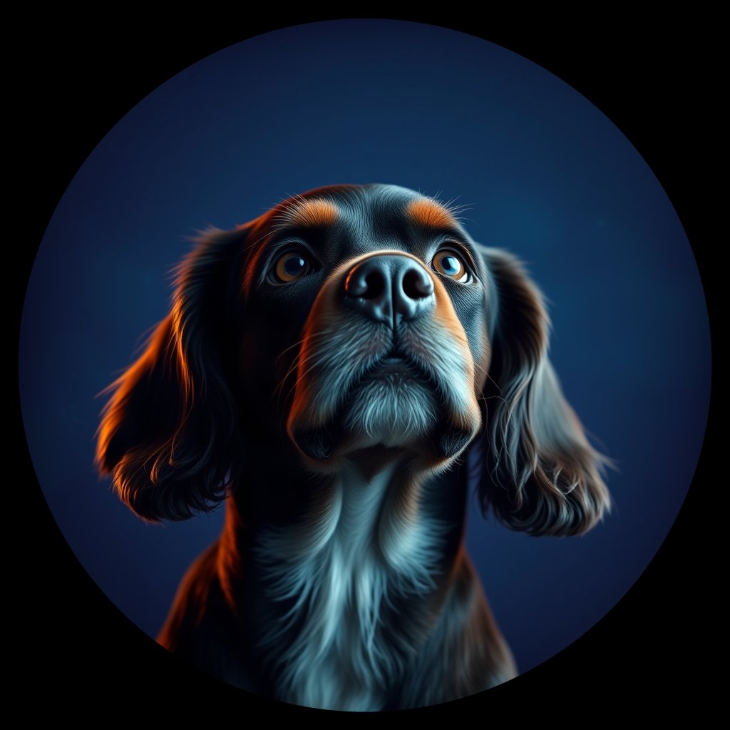 Cosmic medallion portrait of PFZ14C05_PFZ14C05, a American Cocker Spaniel