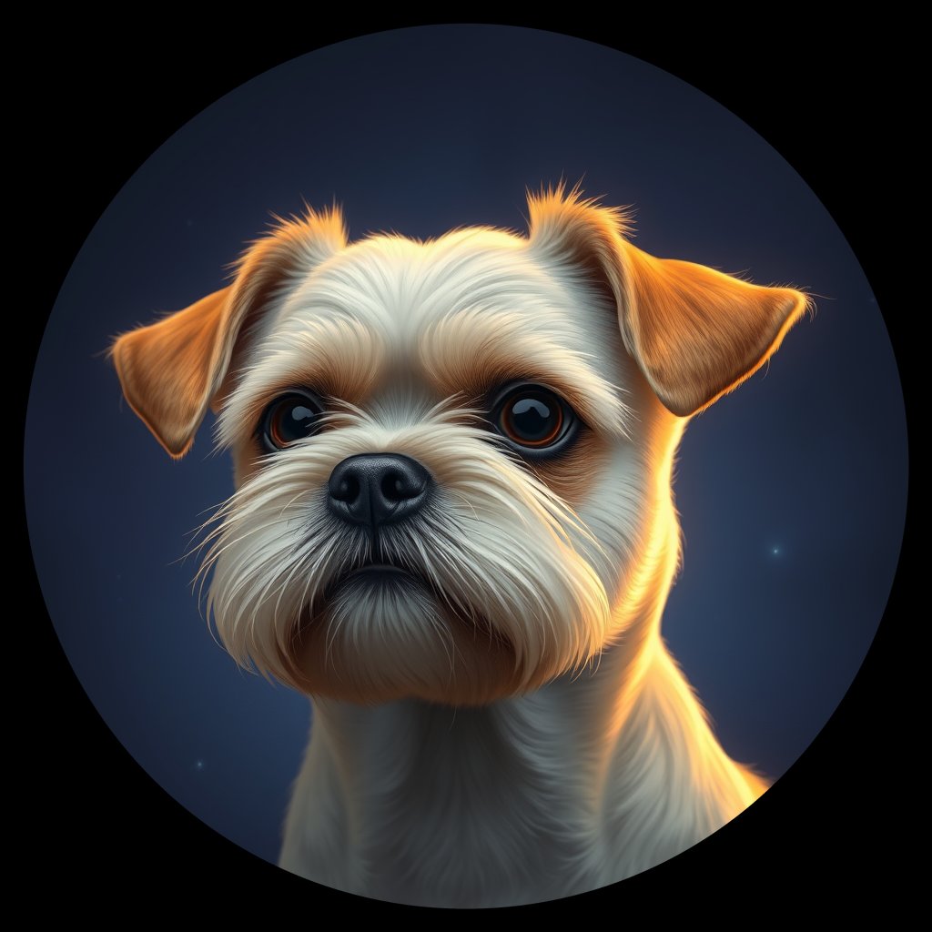 Cosmic medallion portrait of PFZ14C06_PFZ14C06, a Shih Tzu