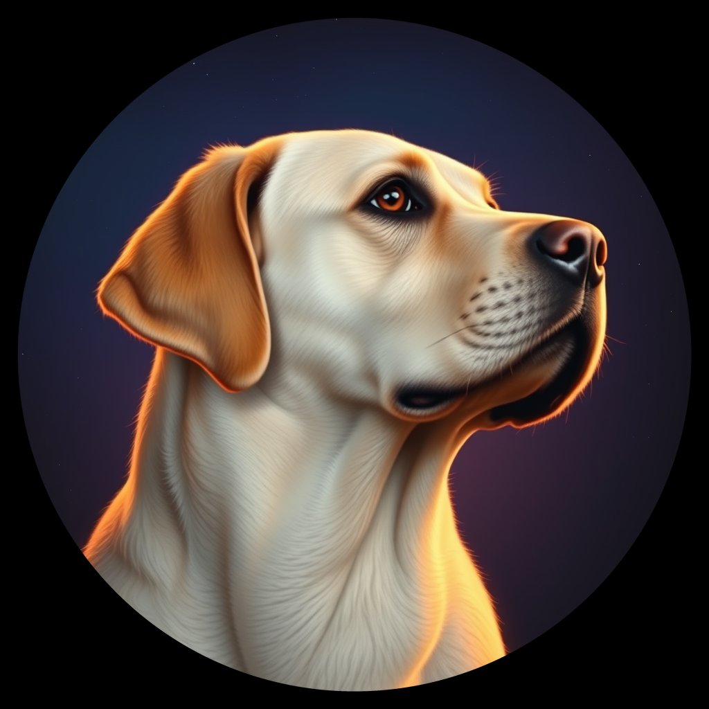 Cosmic medallion portrait of PFZ14C12_PFZ14C12, a Labrador Retriever