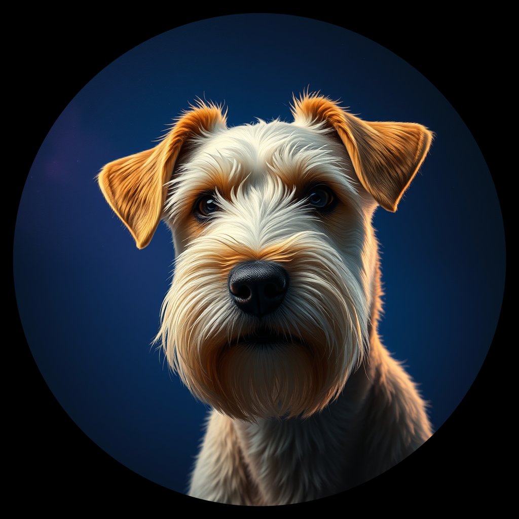 Cosmic medallion portrait of PFZ14D10_PFZ14D10, a Soft Coated Wheaten Terrier