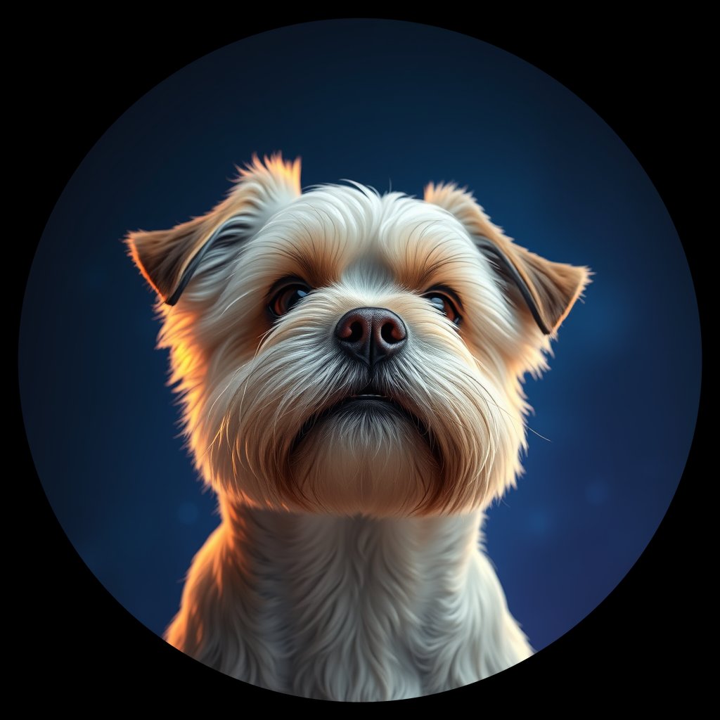 Cosmic medallion portrait of PFZ14E09_PFZ14E09, a Lhasa Apso