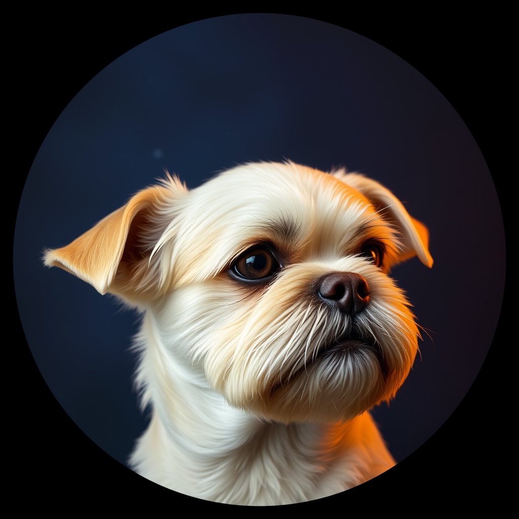 Cosmic medallion portrait of PFZ14F03_PFZ14F03, a Shih Tzu