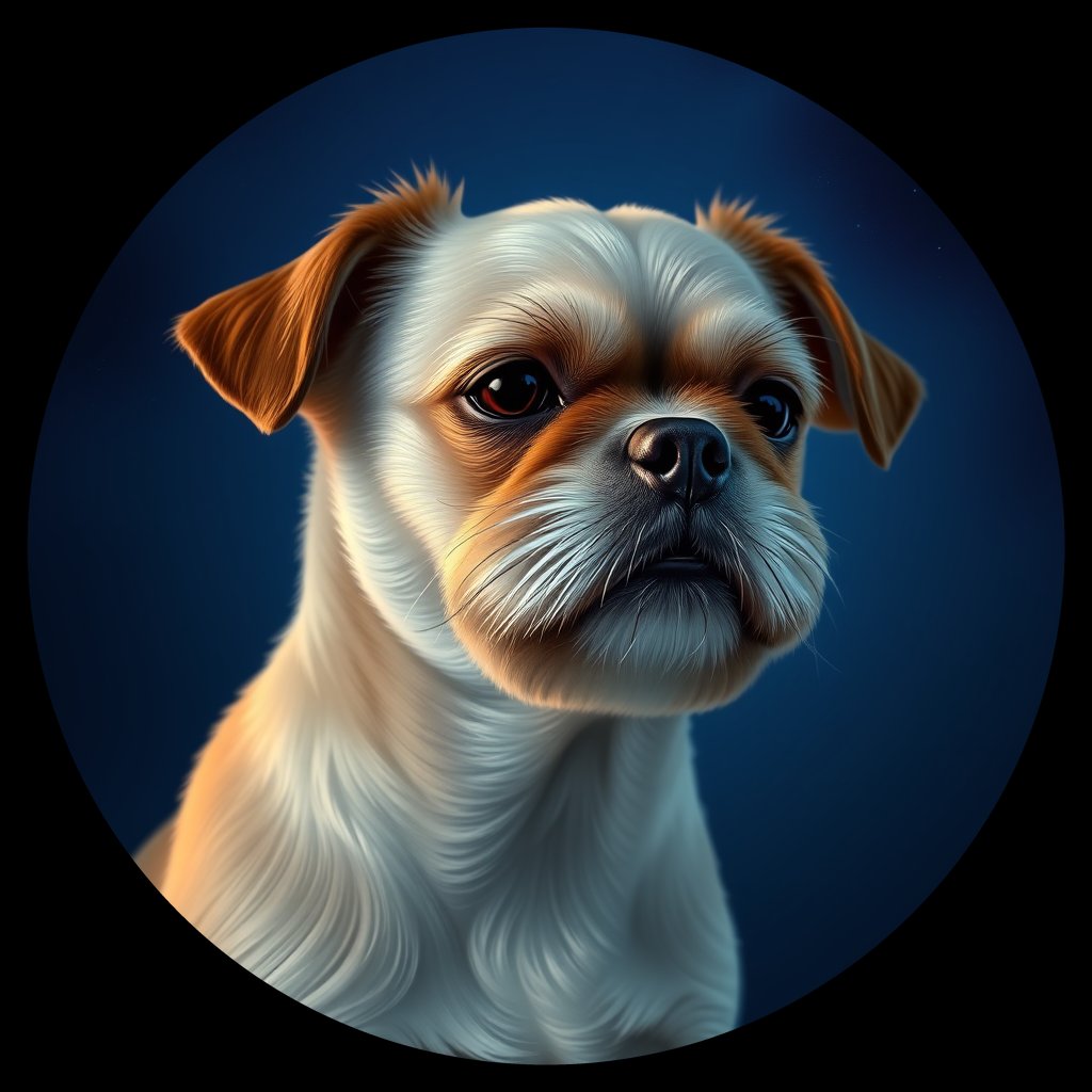 Cosmic medallion portrait of PFZ14F08_PFZ14F08, a Shih Tzu
